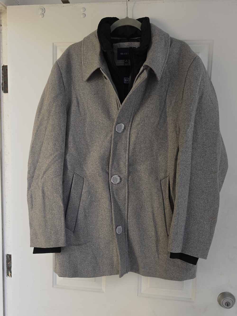 Braveman Men's Classic Fit Wool Blend Bibbed Topcoat